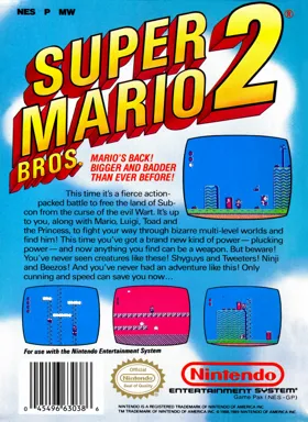 Super Mario Bros. 2 (USA) (Beta) box cover back